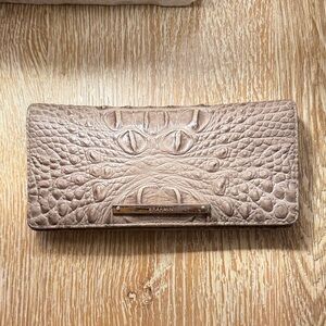 Brahmin Ady Tan/Gray Crocodile Embossed Women's Wallet